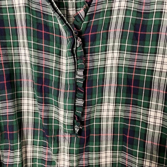 LOFT plaid ruffle preppy boho popover shirt top medium Girlhoodcore academia - Picture 9 of 10